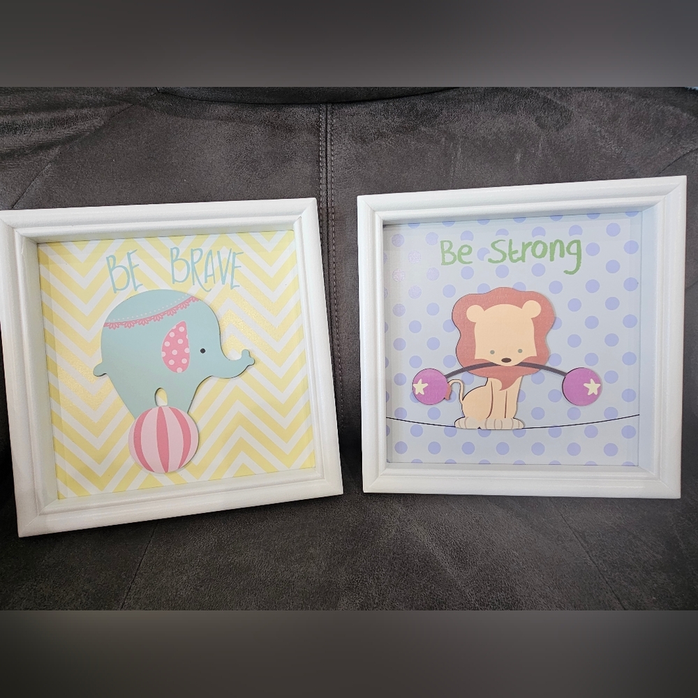 Be Brave and Be Strong Framed Wall Art Set